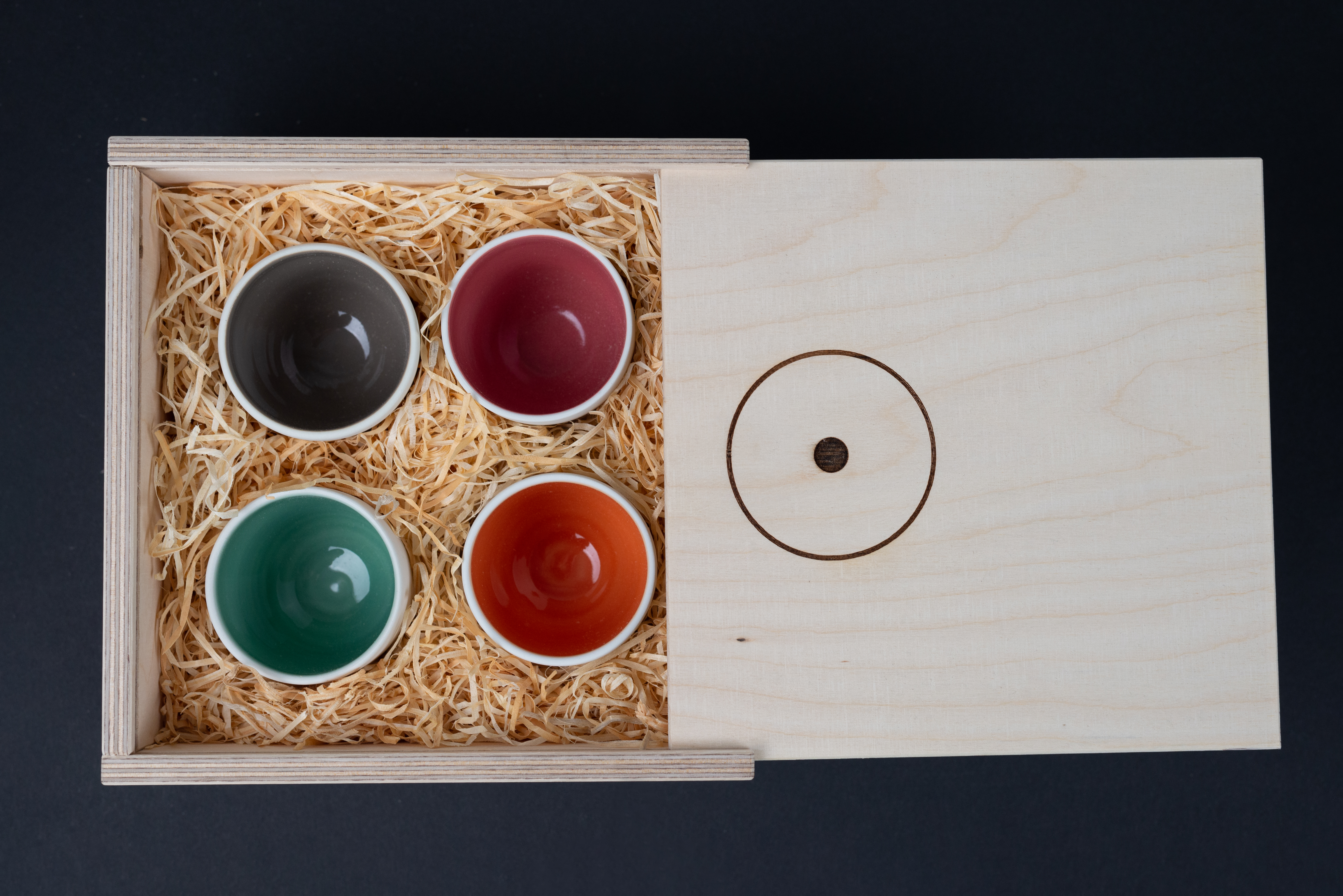 Porzellan Tassen Cappuccino Edizione 1 Bianca 4er Set in Holzbox