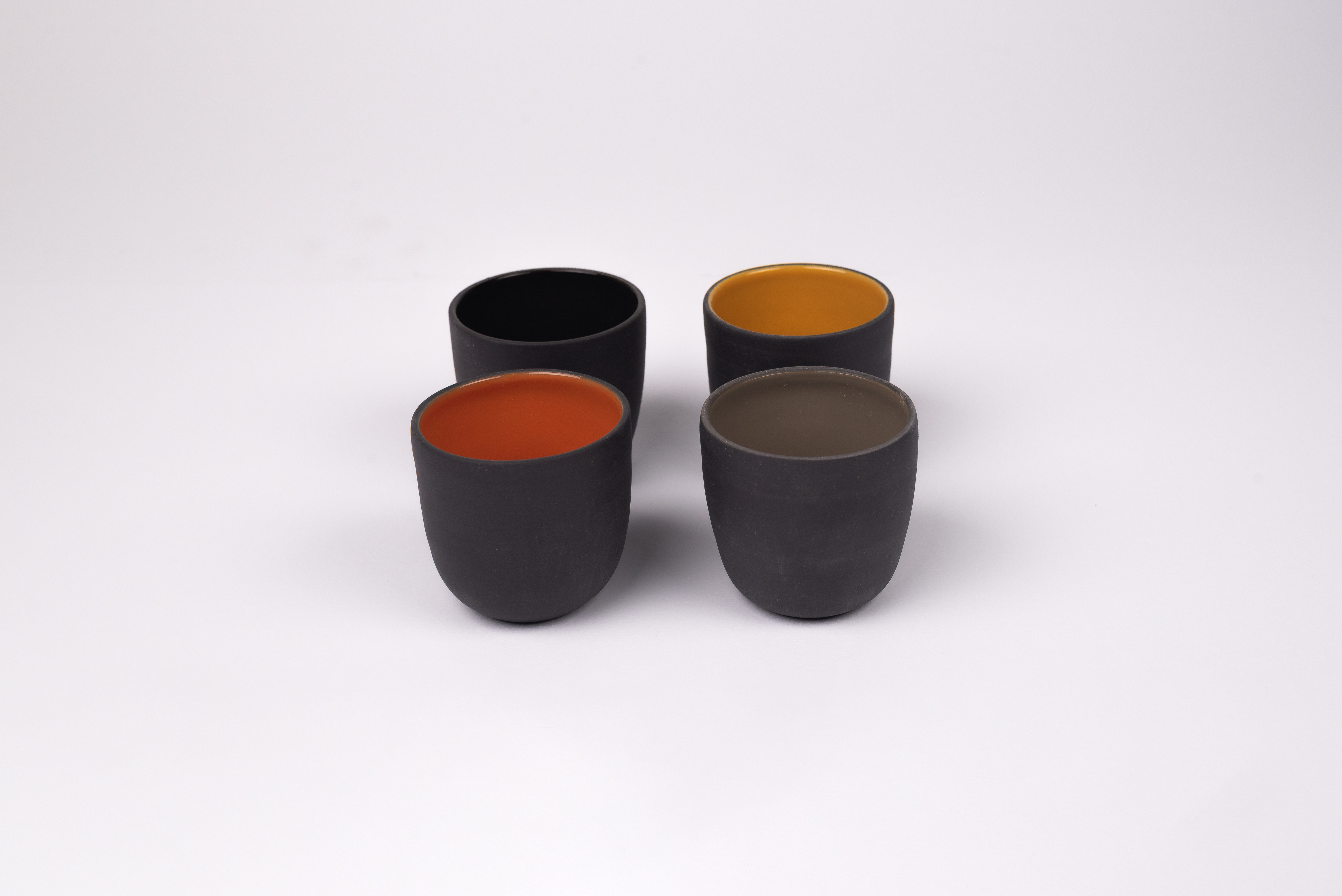 Porzellan Tassen Doppio Edizione 1 Nera 4er Set in Holzbox