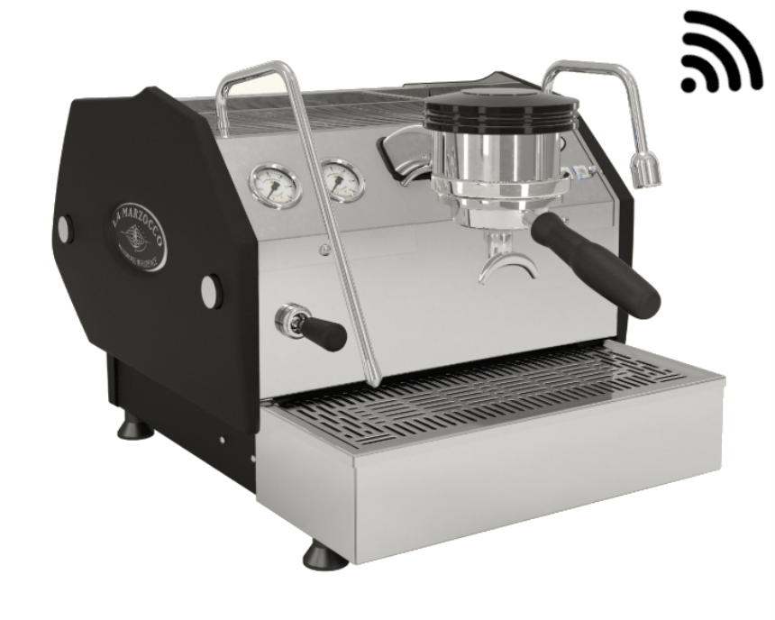 La Marzocco GS/3 AV Chrom - Geh&amp;#228;use Chrom und Seitenteile mit schwarzem Kunststoff