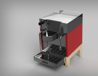 unica pro rot - Standard / Rot / Eiche mit schwarzem Dampf- und Siebtr&amp;#228;ger-Griffen - A2000