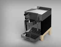 unica pro schwarz - Standard / Schwarz / Eiche mit schwarzen Dampf- und Siebtr&amp;#228;ger-Griffen - A2002